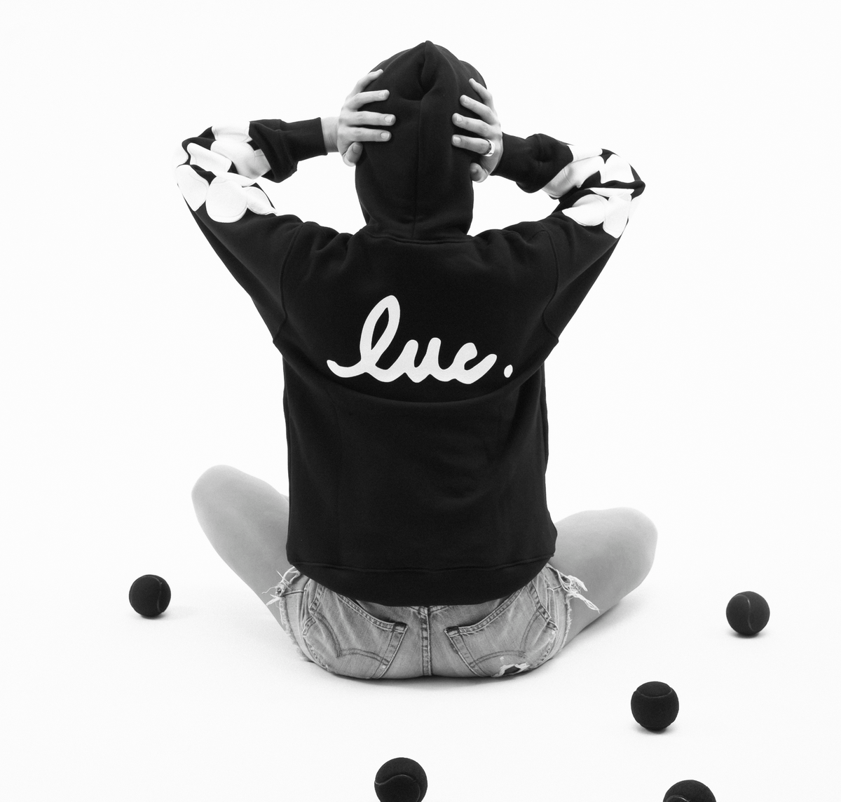 White on Black Hoodie